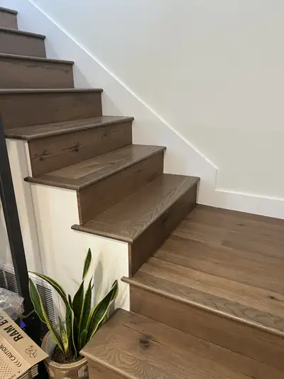 Completed flooring installation: staircase 2