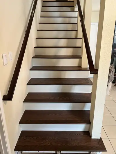Completed flooring installation: staircase 3