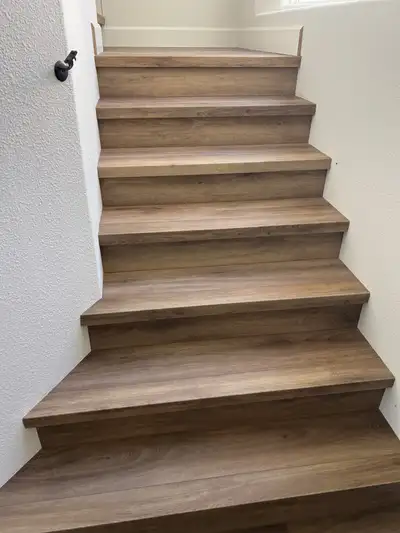 Completed flooring installation: staircase 7